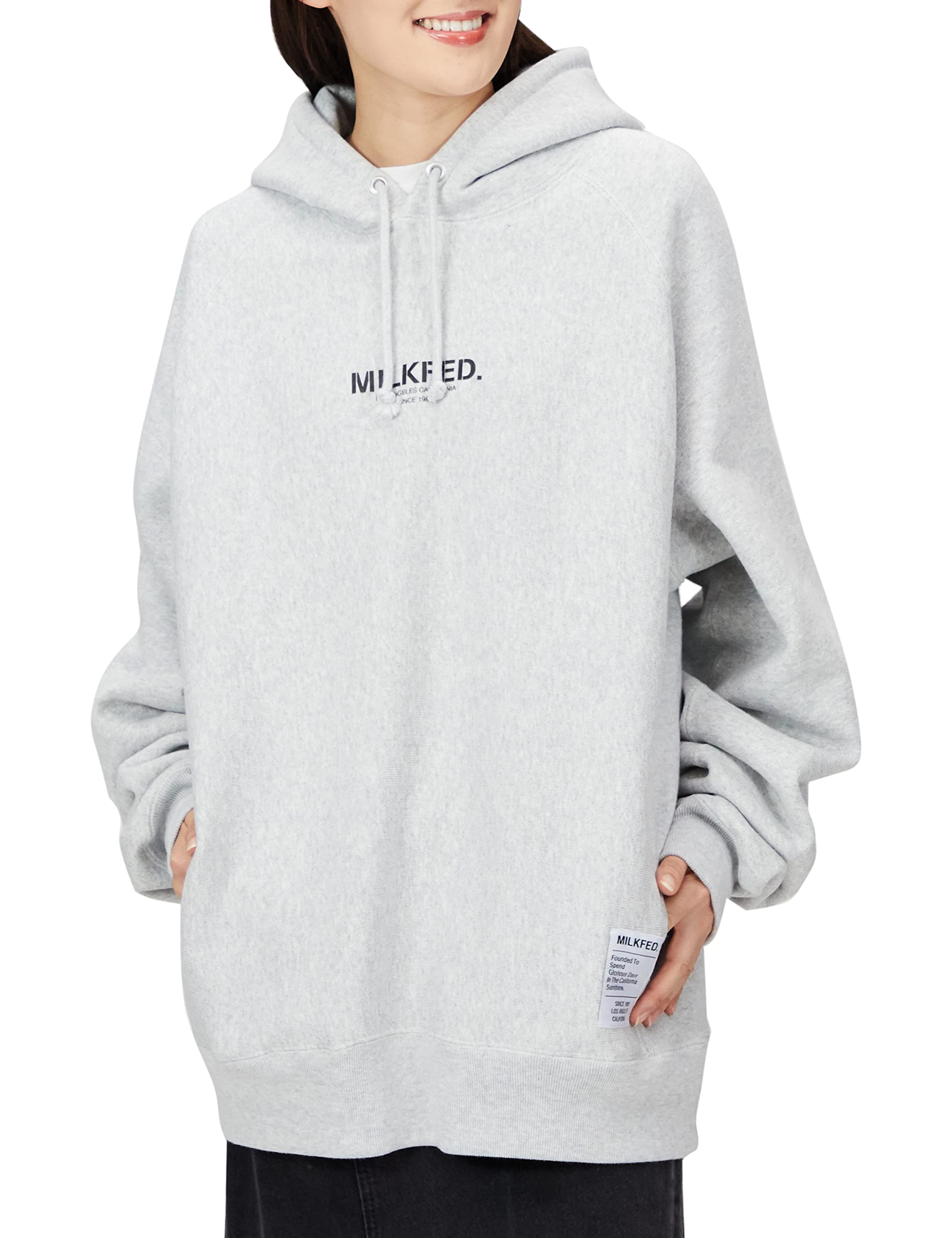 【新品】ミルクフェド バックロゴ入りスウェット トレーナー アッシュ L 新品】ミルクフェド バックロゴ入りスウェット トレーナー